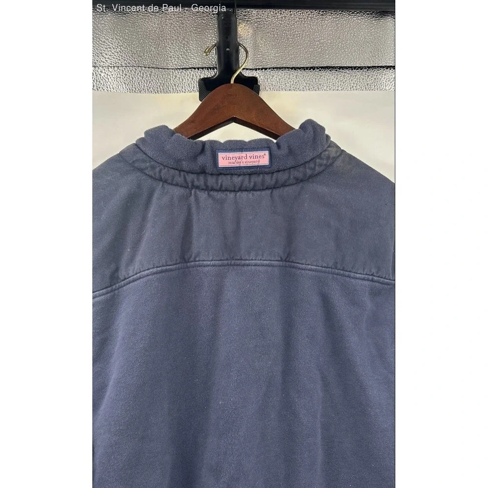 Vineyard Vines Georgia 1/4 Zip Pullover Men's Medium Blue Logo Preppy
